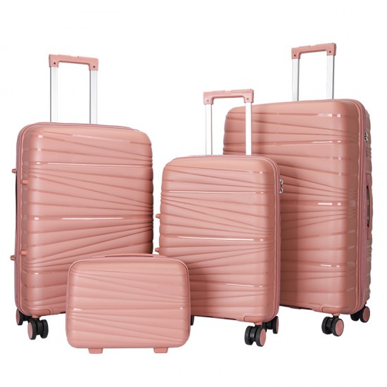 Customized Wholesale Cross-border PP Trolley Case Fashionable Travel Trolley Case PP Hard Shell Case 20-Inch Check-in Box Luggage