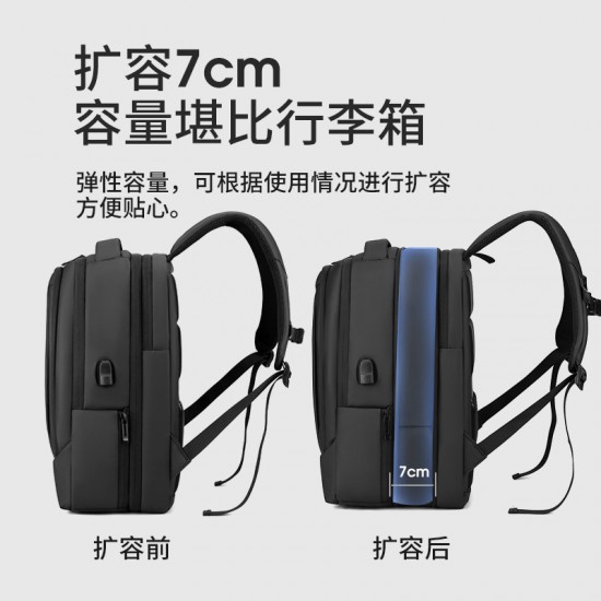 Computer double-shoulder bag, men's large capacity high-end commuting business travel double-shoulder bag, light and casual double-shoulder bag.