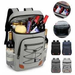 Multi-functional men's business backpacks - simple leather texture hand-held computer backpacks for short trips, backpacks for business and office use with large capacity for travel and commuting.