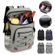 Multi-functional men's business backpacks - simple leather texture hand-held computer backpacks for short trips, backpacks for business and office use with large capacity for travel and commuting.