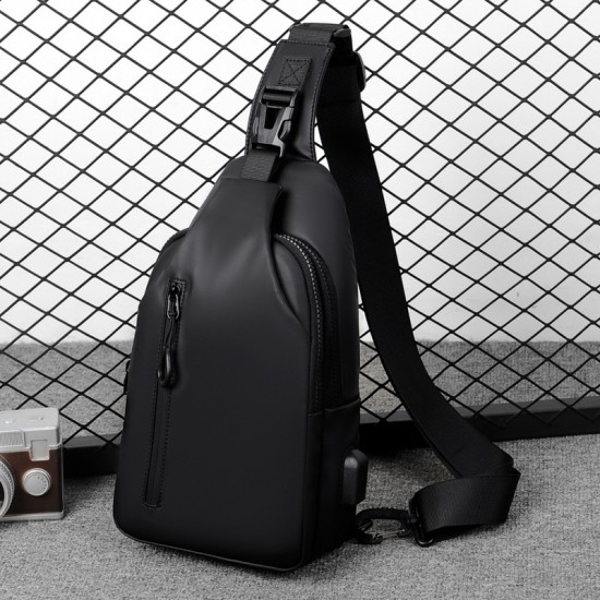 Men's casual trendy chest bag, men's casual chest bag, lightweight and functional casual bag with color contrast, color-matching casual single-shoulder bag for men