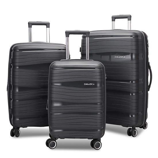 Cross-border Customized Trolley Case PP Hard Shell Travel Bag 20, 24, 28 Sets of Bags PP Travel Trolley Case Anti-theft Password Lock