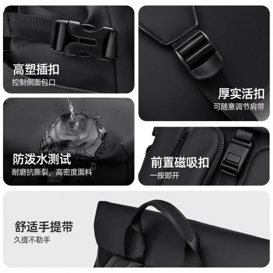 Cross-border double shoulder bags for men - casual business double shoulder bags with large capacity for outdoor travel, computer backpacks for business and office use for commuting and travel.