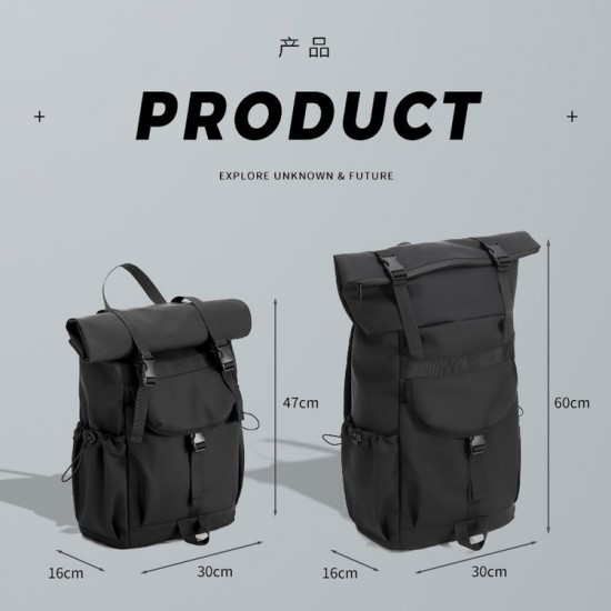 Cool Waterproof Leather Membrane Cross-Body Bag Weight Reduction Large Capacity Travel Backpack Business Men's Shoulder Bag Cycling Backpack