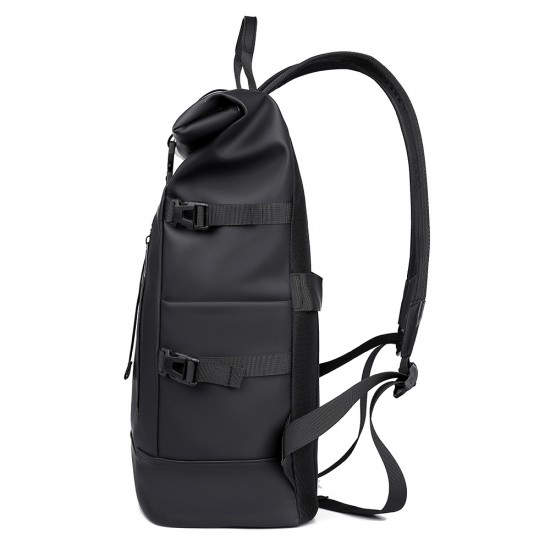 New cross-border casual fashionable high-end business commuting computer backpack with magnetic flap design. Travel double-shoulder bag for men. High-end casual travel backpack for trend and commuting.