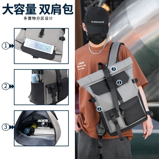 Cross-border Dual-Shoulder Bag Women Large Capacity Lightweight Reduced-Load Dual-Shoulder Backpack Short Trip Travel Business Backpack Women