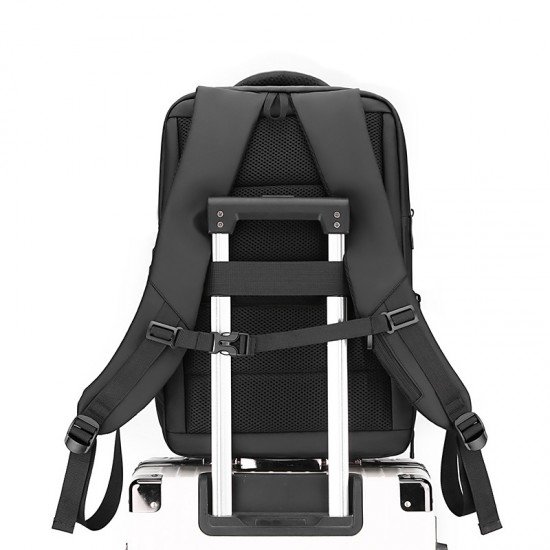 Computer double-shoulder bag, men's large capacity high-end commuting business travel double-shoulder bag, light and casual double-shoulder bag.