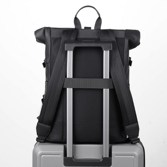 New cross-border casual fashionable high-end business commuting computer backpack with magnetic flap design. Travel double-shoulder bag for men. High-end casual travel backpack for trend and commuting.
