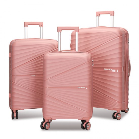 Fashionable Travel Trolley Case 20-Inch Check-in Box Silent Wheeled Luggage PP Trolley Case Hard Shell
