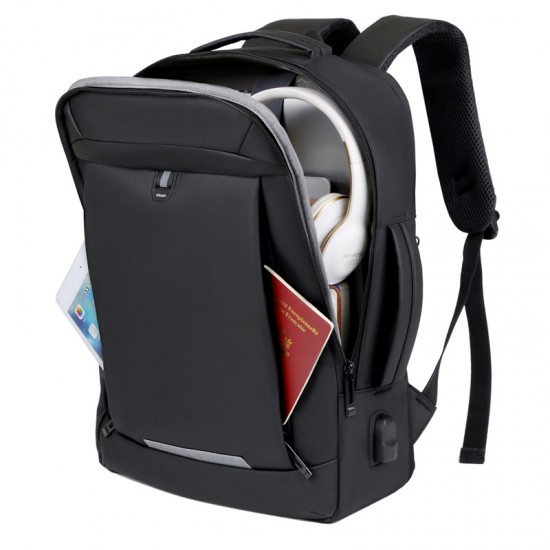 Men's double-shoulder backpack with large capacity for business use, casual travel bag for women and men