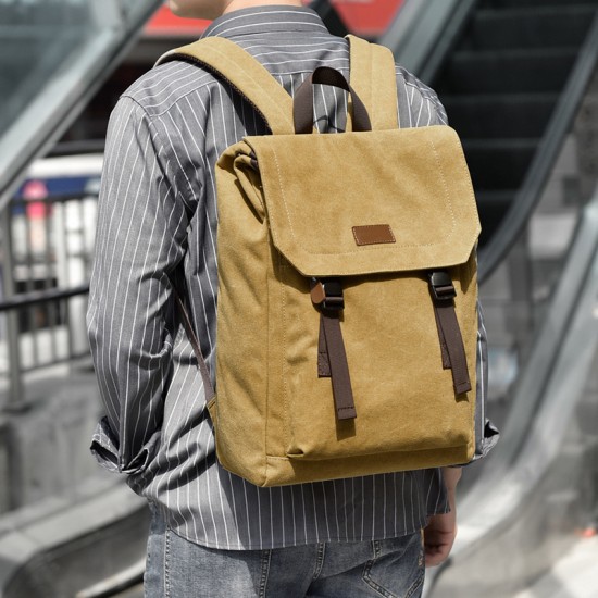 Men's backpack - new double shoulder bag, American casual computer bag, travel canvas bag for college students, junior high school students, men's backpack