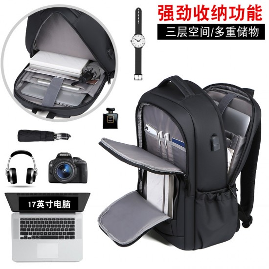 Cross-border double-shoulder bag for men, expanded short-distance travel and commuting bag, independent shoe compartment outdoor travel double-shoulder bag