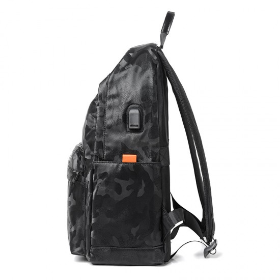 Laptop Bag Leather Men's Laptop Dual-Shoulder Bag Backpack 15.6-Inch Simple Business Laptop Backpack Business Travel Dual-Shoulder Bag