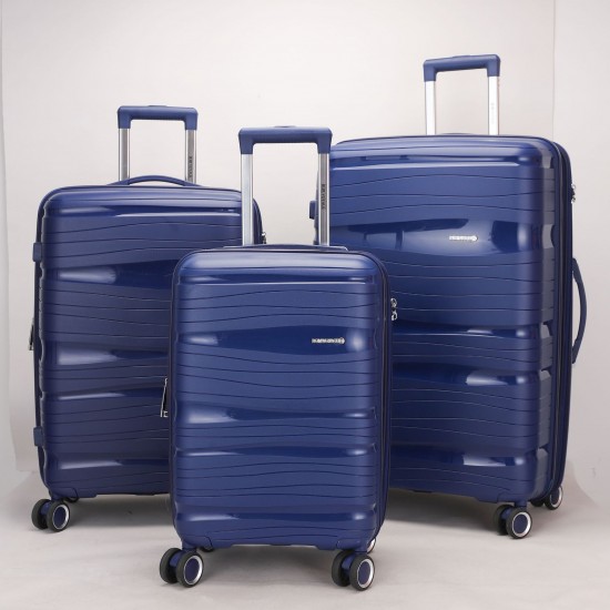 Cross-border Customized Trolley Case PP Hard Shell Travel Bag 20, 24, 28 Sets of Bags PP Travel Trolley Case Anti-theft Password Lock