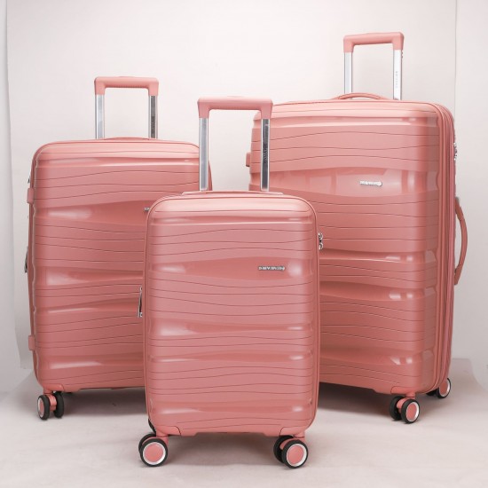 Cross-border Customized Trolley Case PP Hard Shell Travel Bag 20, 24, 28 Sets of Bags PP Travel Trolley Case Anti-theft Password Lock