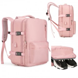 Cross-border women's travel double-shoulder bag with large capacity, extra large, lightweight, multi-functional luggage backpack for short trips. Business travel bag for men. Trendy rolled-edge travel double-shoulder bag for men.